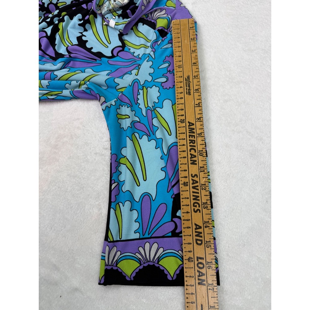 Dressbarn Womens Blue Purple Floral Paisley Shift Dress Size 16 3/4 Sleeve - Picture 9 of 9